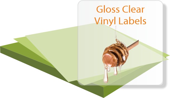 Gloss Clear Vinyl Labels - waterproof transparent labels.